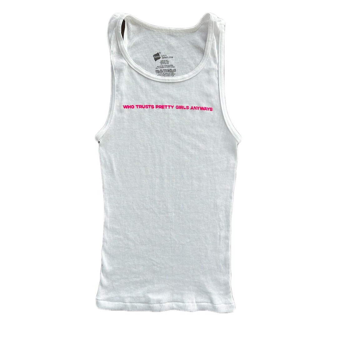 Who Trusts Pretty Girls Anyways Tank Top L Y2k Trendy Cropped Tank Top ...