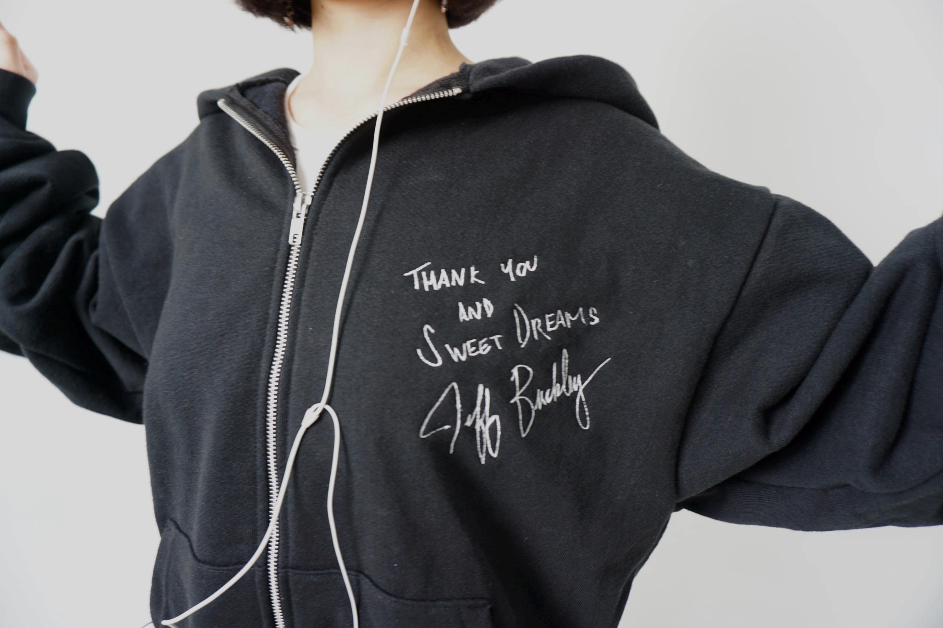 Jeff Buckley Zip up Hoodie / Thank You and Sweet Dreams 