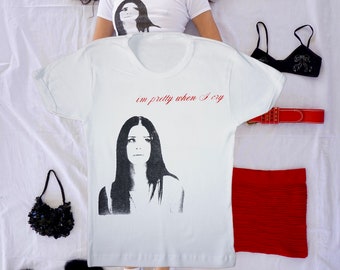 I'm pretty when I cry lana fitted baby tee