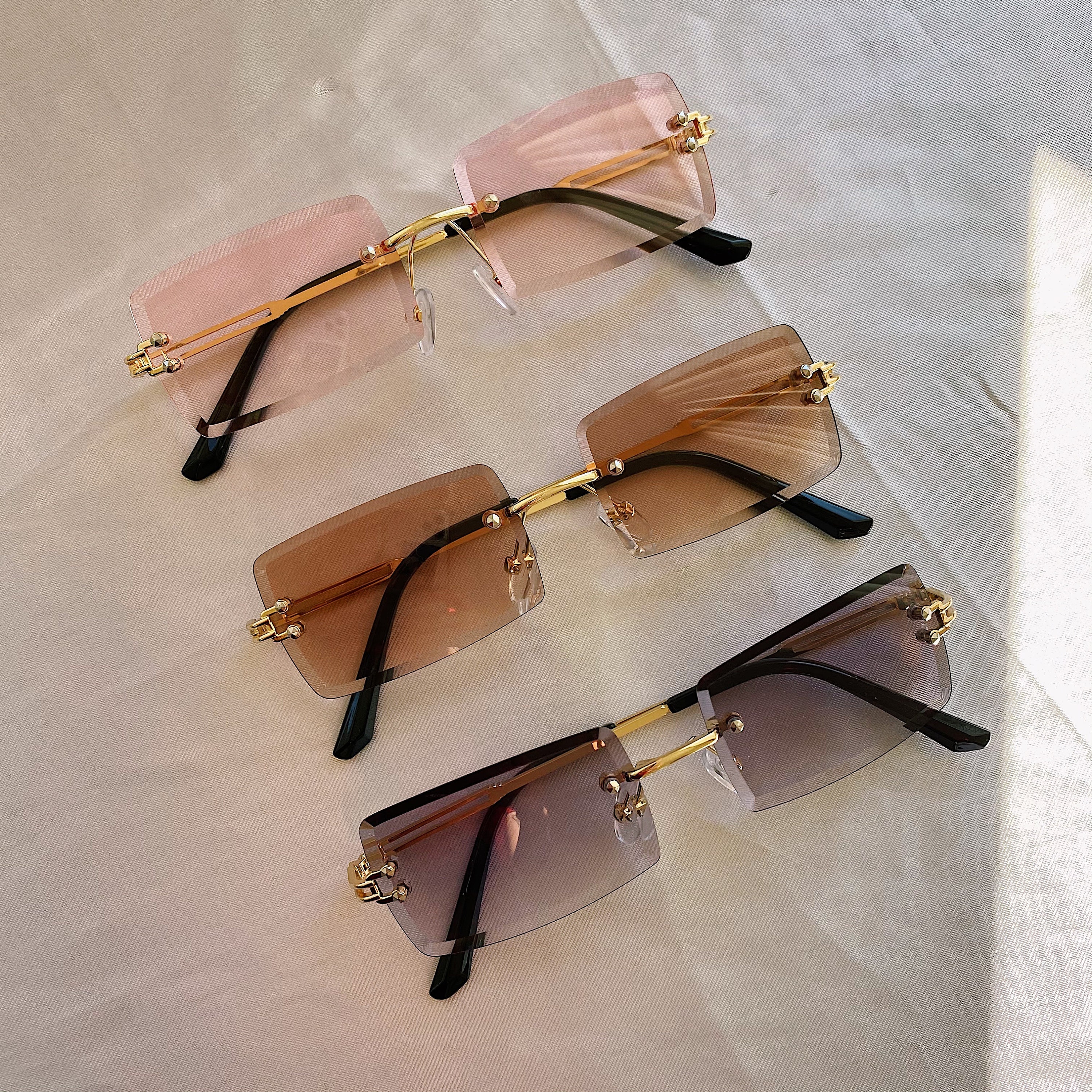 Vintage Transparent Rectangle Sunglasses l Tinted Square Sunglasses l…