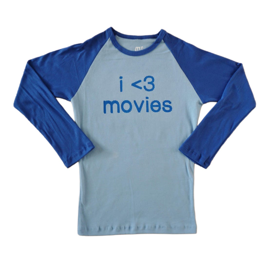 I love movies raglan long sleeve top l y2k graphic tees