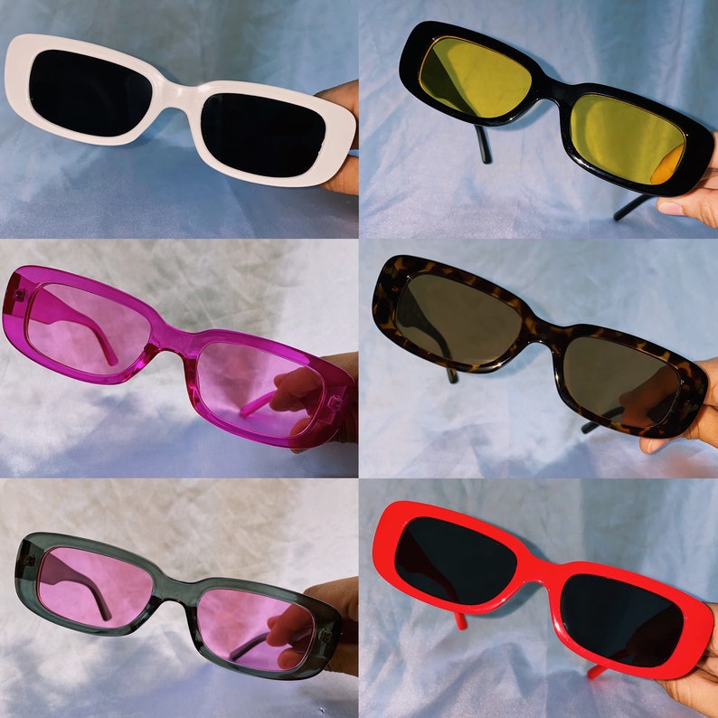 Vintage Rectangle Sunglasses l Y2K Sunglasses l Vintage | Etsy