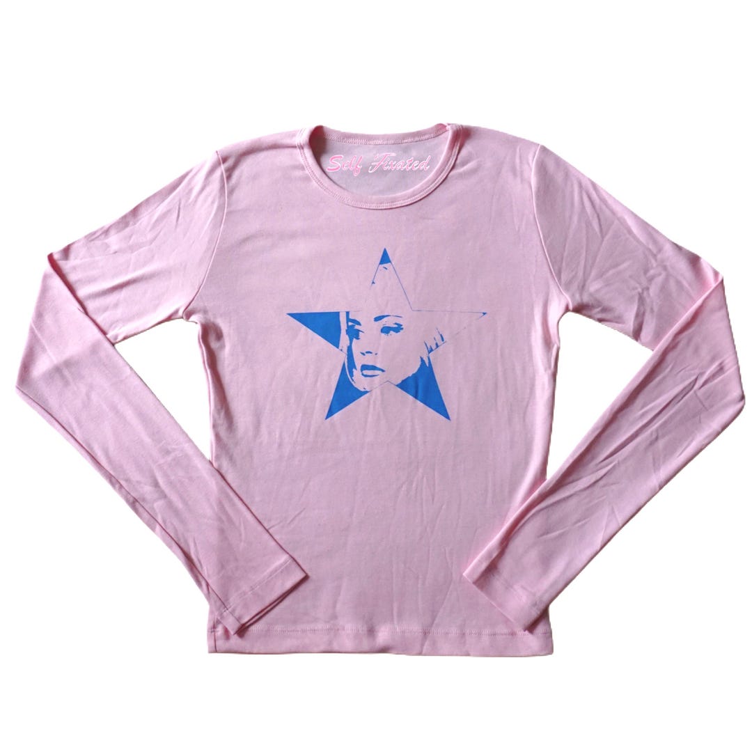 Christina ricci in buffalo 66' long sleeve top l y2k print tees