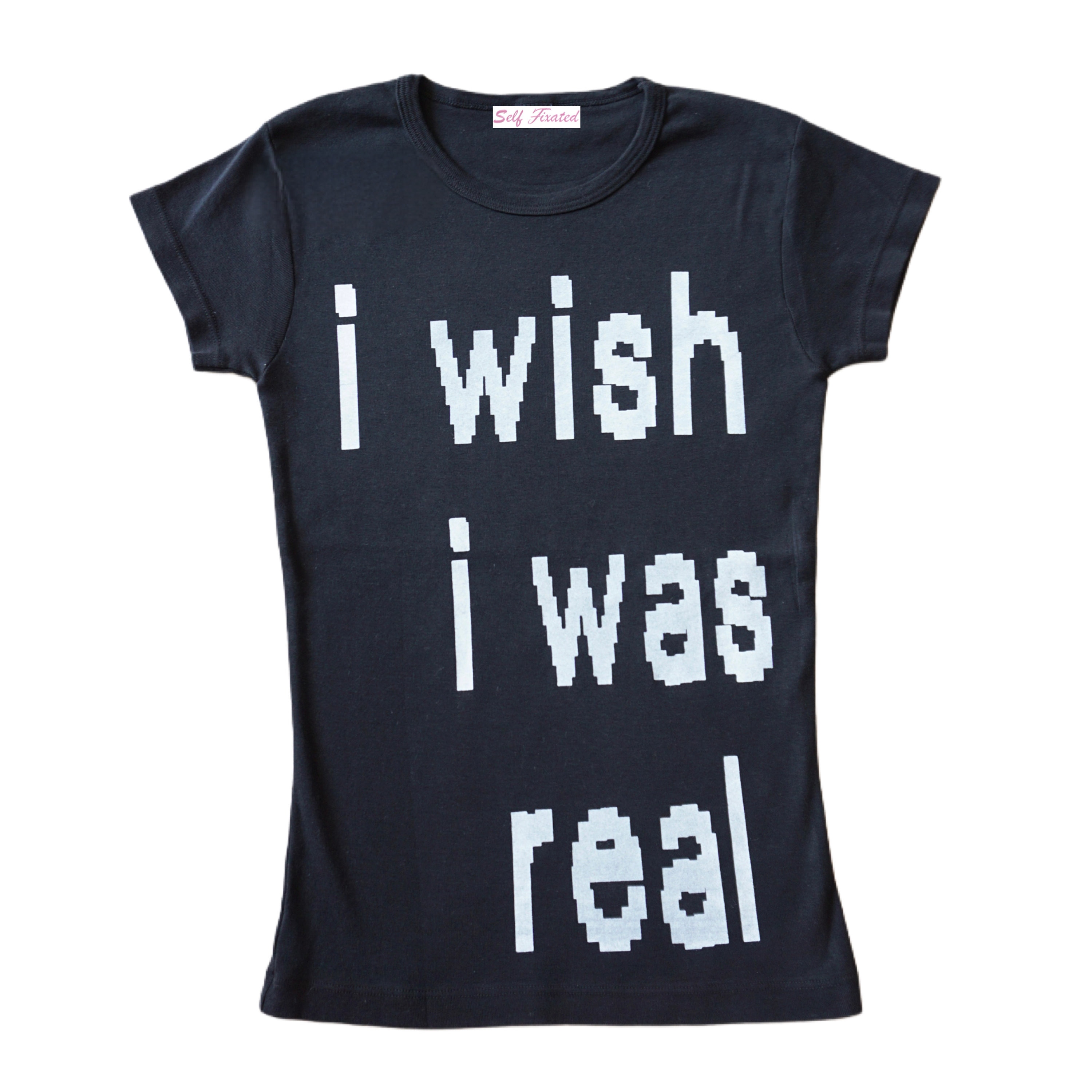 I wish I was real baby tee l y2k graphic tees