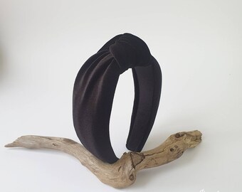Top knotted luxury black velvet headband. Headband Turban. Women headband. Hair accessories. Top knotted. Velvet headband. Alice headband