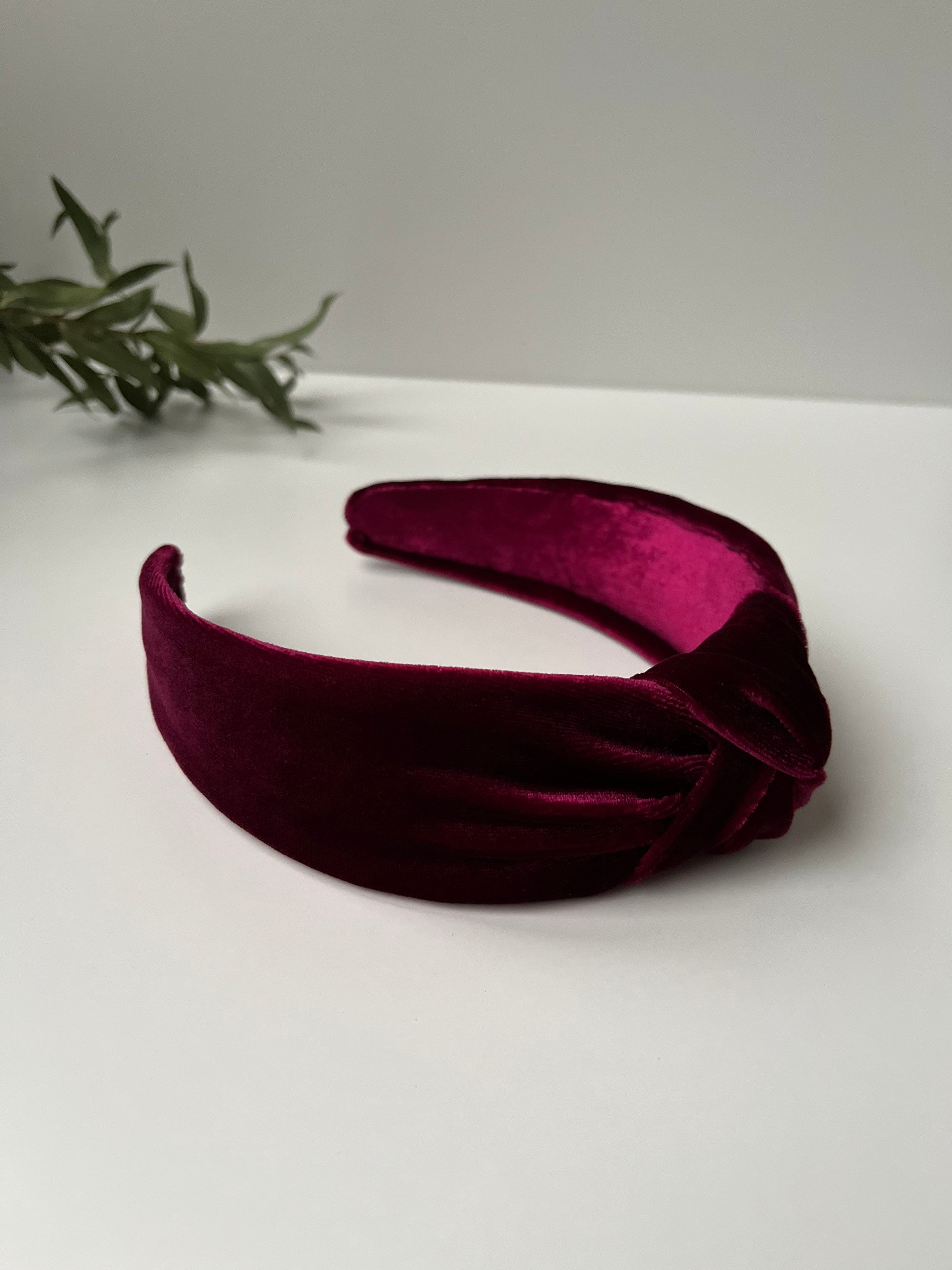 Lele Sadoughi Maroon Velvet Knotted Headband MAROON VELVET KNOTTED HEADBAND - Lele Sadoughi | ShopLook main image 2