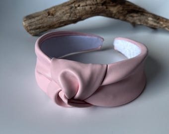 Leather Headbands Faux Leather Pink Knot Hair Accessories for Women Amazon.com : YETASI Leather Headbands for Women Pink Trendy  main image 4