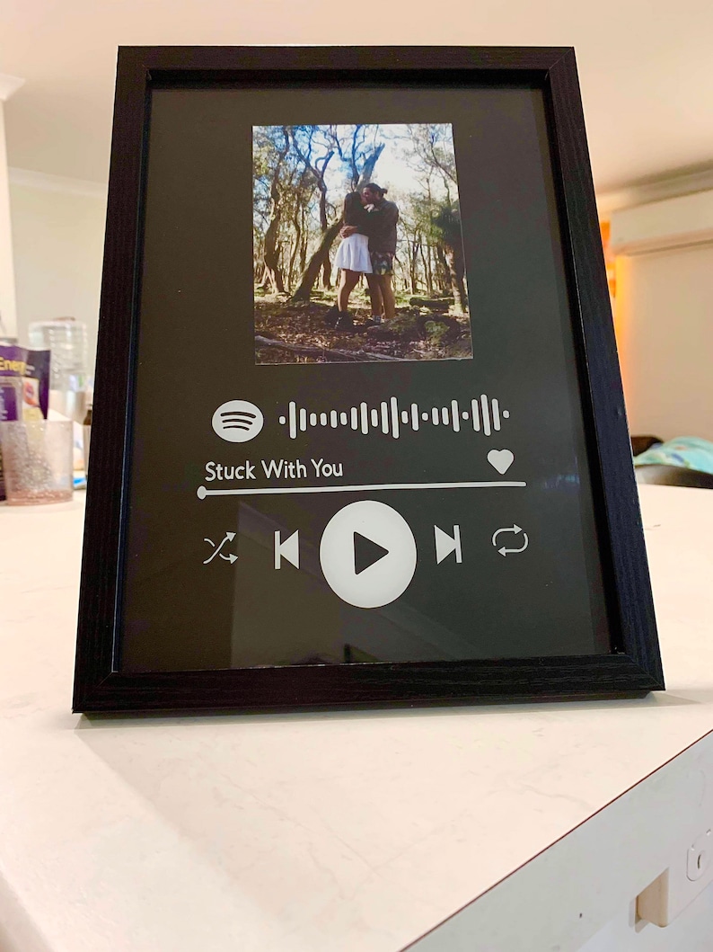 Spotify Glass Art Frame/ Customised Glass frame / Wedding Etsy