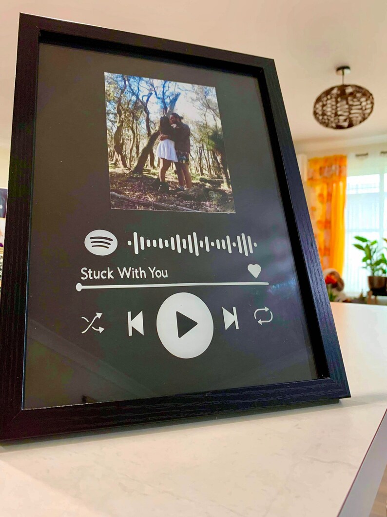 Spotify Glass Art Frame/ Customised Glass frame / Wedding Etsy