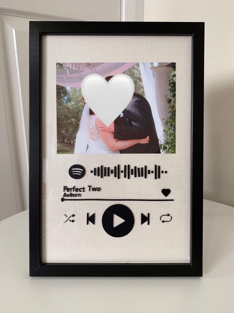 Spotify Glass Art Frame/ Customised Glass frame / Wedding | Etsy