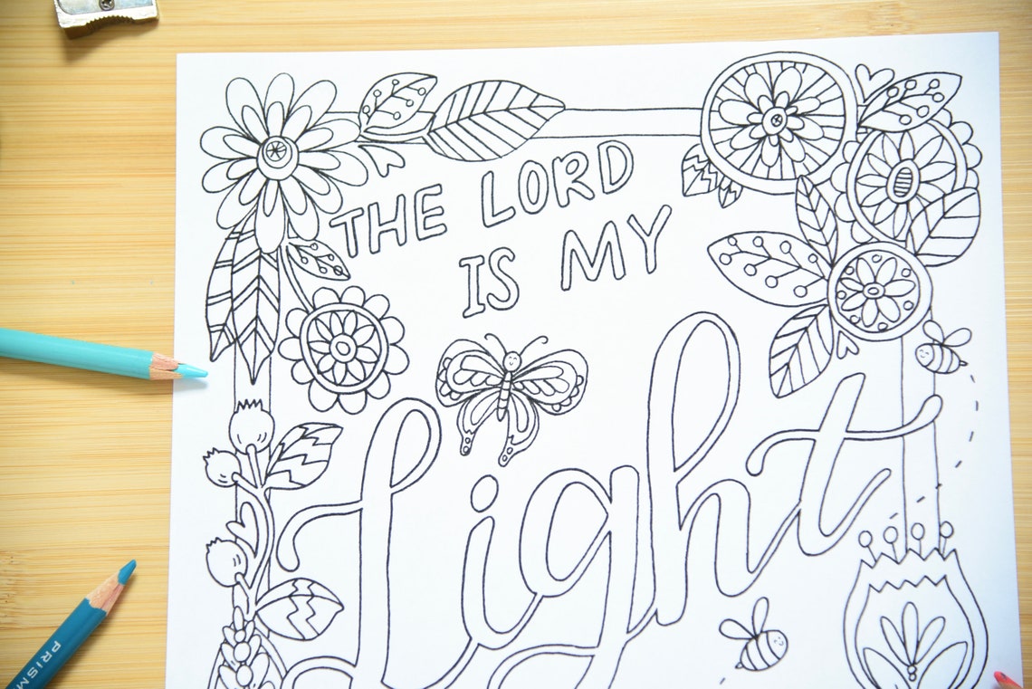 PDF para colorear imprimible - Dios es mi página para colorear de luz ...