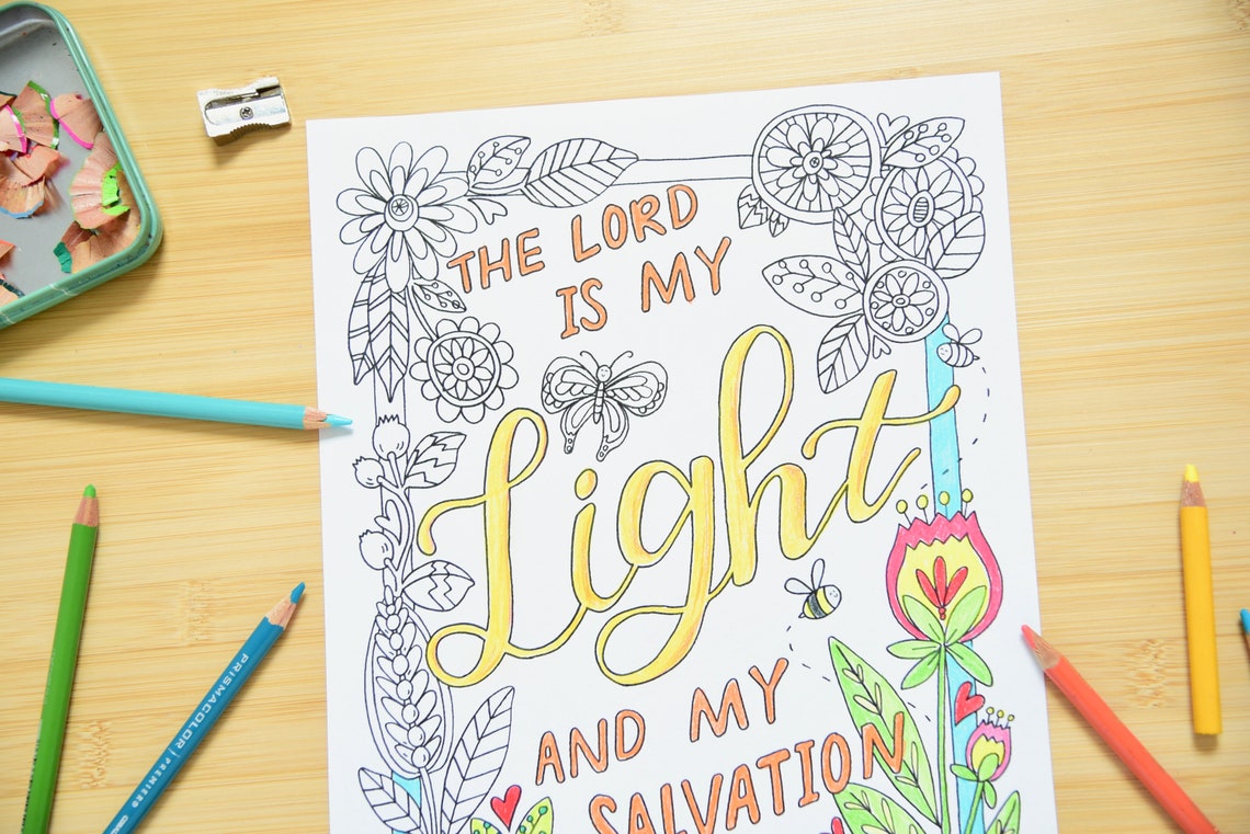 PDF para colorear imprimible - Dios es mi página para colorear de luz ...