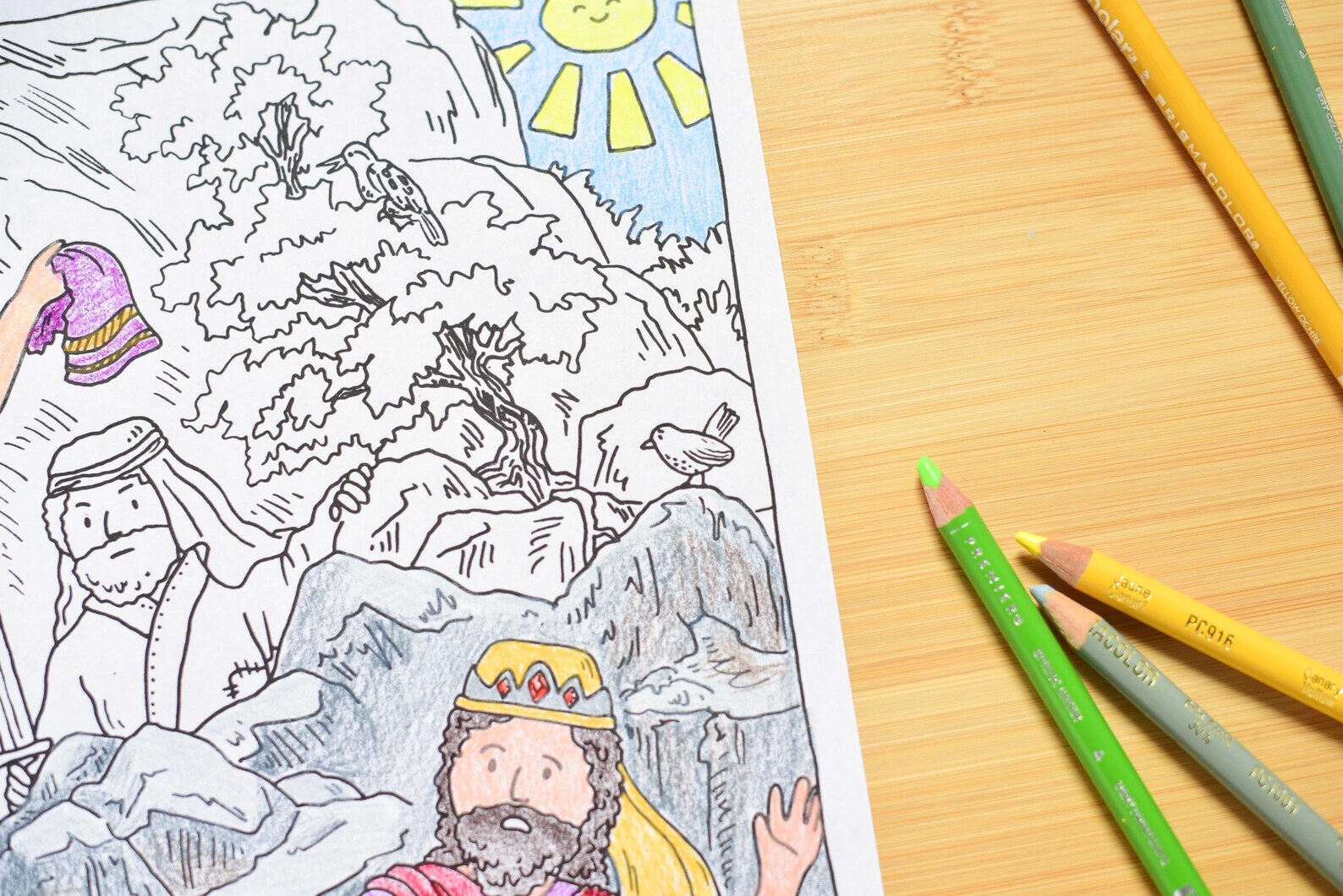 David & Saul Bible Story Coloring Pages | Kids Color Activity ...