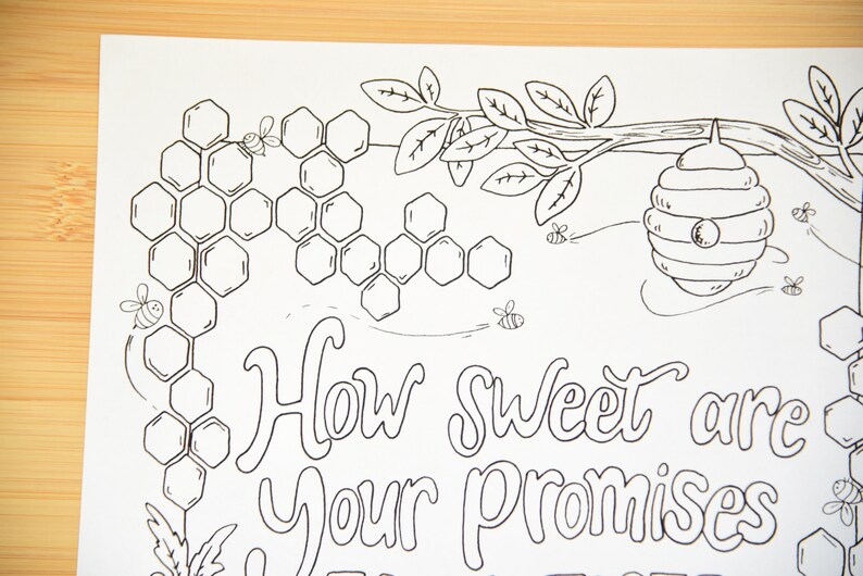 Honey Bee Bible Verse Coloring Page | Christian School Printable ...
