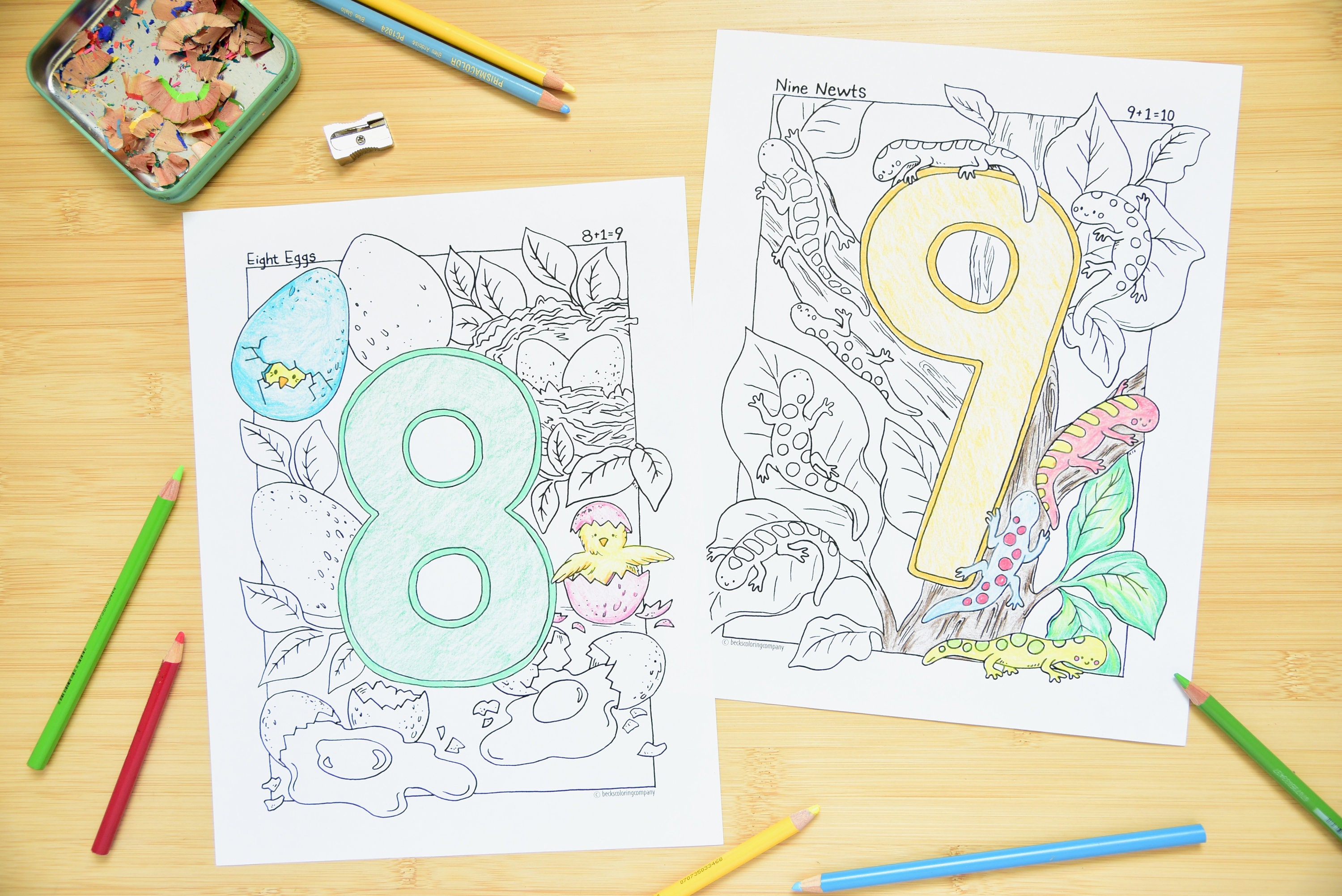 Number Coloring 10 Page Set - Printable Kids Coloring, Homeschool ...