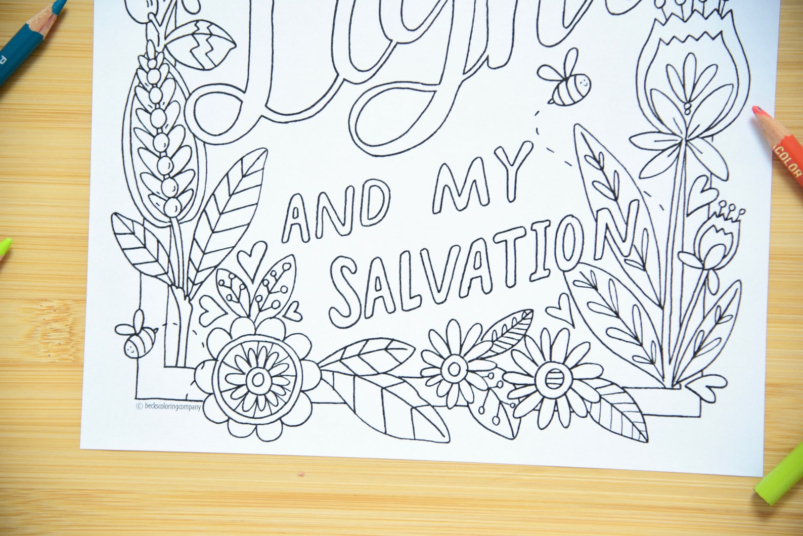 PDF para colorear imprimible - Dios es mi página para colorear de luz ...