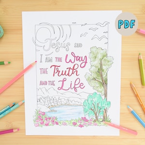 PDF Coloring Page Following Jesus Coloring Page, Christian Homeschool School Printable Sunday ...