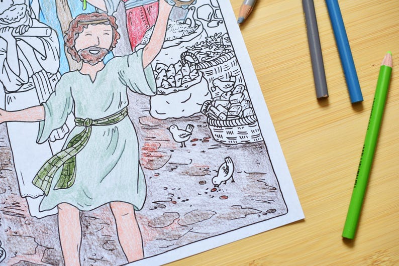King David Dances Bible Story Coloring Pages | Kids Color Activity ...