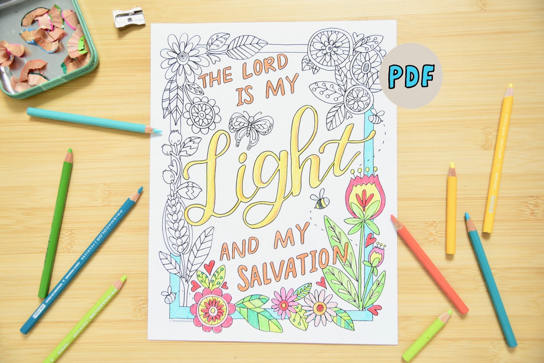 PDF para colorear imprimible - Dios es mi página para colorear de luz ...
