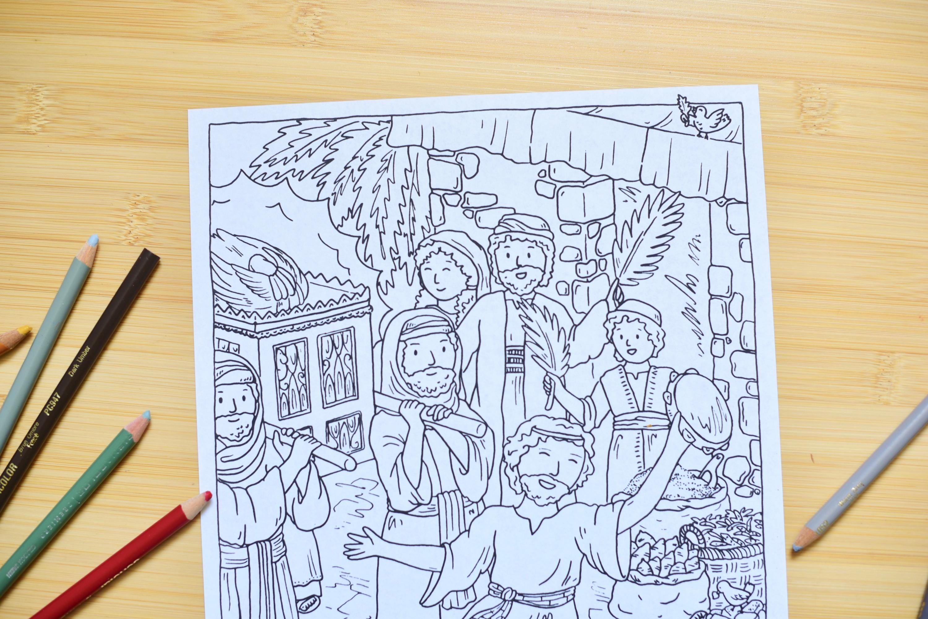 King David Dances Bible Story Coloring Pages | Kids Color Activity ...