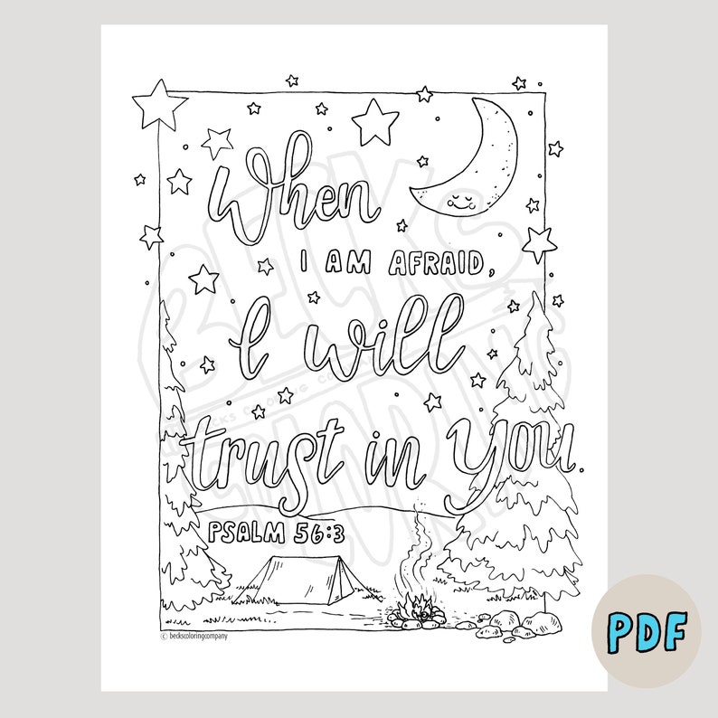 PDF Coloring Page Trusting GOD Coloring Page Christian - Etsy UK