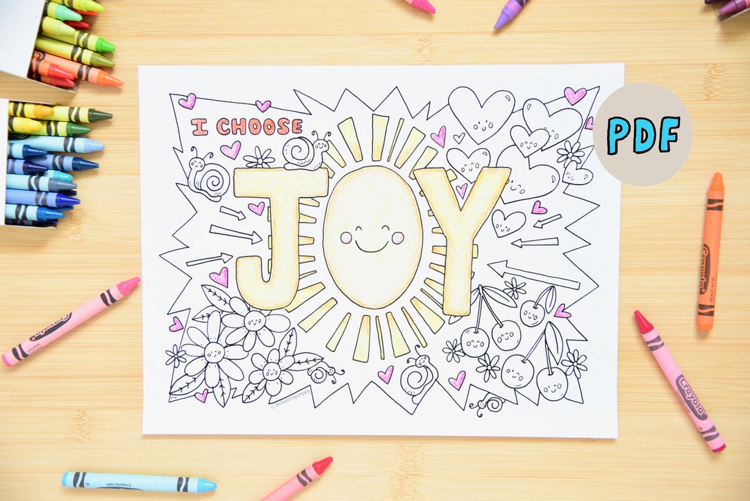 PDF Coloring Page Choose JOY Coloring Page Christian Homeschool School