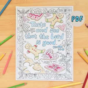 Taste and See Coloring Page - Taste & See that the Lord is Good Verse -Printable Sunday School Teaching Coloring Page Kids Creative Activity