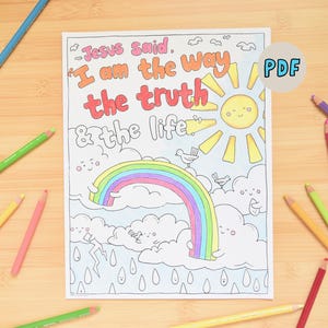 Jesus ist LEBENS Malseite - Der Weg Die Wahrheit & Der Lebensvers Malseite - Sonntagsschule VBS - Kinder Aktivität Lehren Malseite PDF