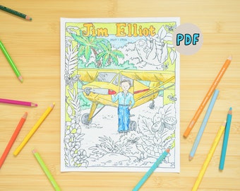Set of 5 MISSIONARY Teaching Coloring Pages - Kids Color Activity - Homeschool Printable PDF, VBS Bible School, Bible Material Coloring Page