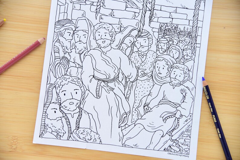 Jesus Heals Bible Story Coloring Page | Christian Printable | Sunday ...