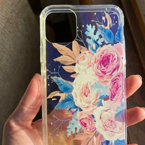 Aesthetic Phone Case Gradient Flower Iphone Case for Iphone 11,Iphone 11PRO&Iphone 12PRO MAX,Christmas Gifts,Stocking Stuffer,Gift for her