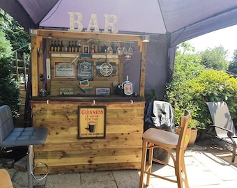 Garden Bar , home bar , wooden bar , reclaimed bar , shed bar , man cave