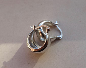 Sterling Silver Chunky Hoop Earrings