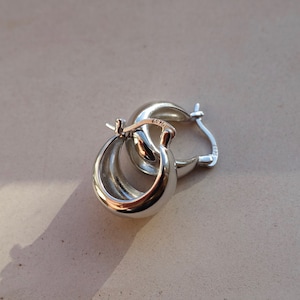 Sterling Silver Chunky Hoop Earrings