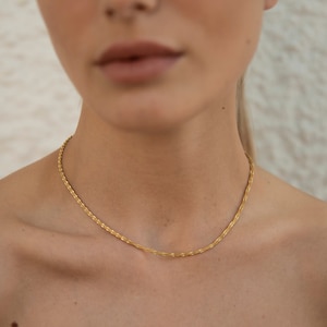 Gold Choker Necklace, Dainty Fine Gold Necklace, Minimalist Gold Necklace