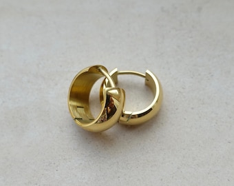 Small Gold Hoop Earrings, Small Bold Gold Hoops