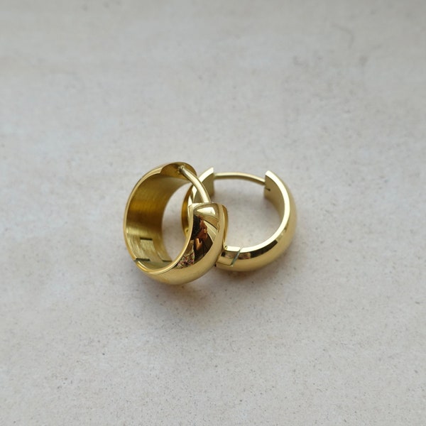 Small Gold Hoop Earrings, Small Bold Gold Hoops