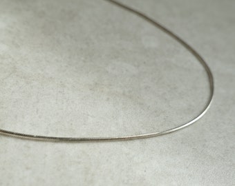 Sterling Silver Fine Chain Necklace, Fine Silver Snake Necklace, Silver Layering Necklace