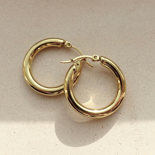 Twisted Gold Hoop Earrings Twist 18K Gold Hoops Tarnish Etsy UK