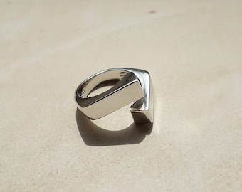 Sterling Silver Chunky Ring, Minimalist Sterling Silver Ring, Open Silver Ring