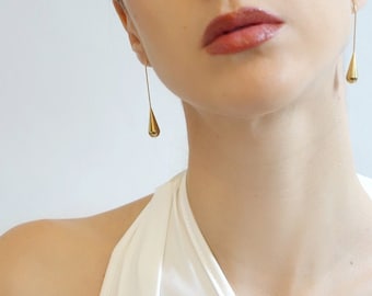 womens gold drop earrings
