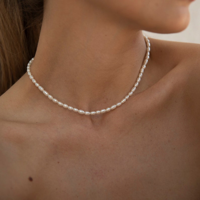 Freshwater Pearl Choker Necklace Small Natural Pearl Necklace Adjustable Pearl Necklace AAAA Top Quality Pearls zdjęcie 2