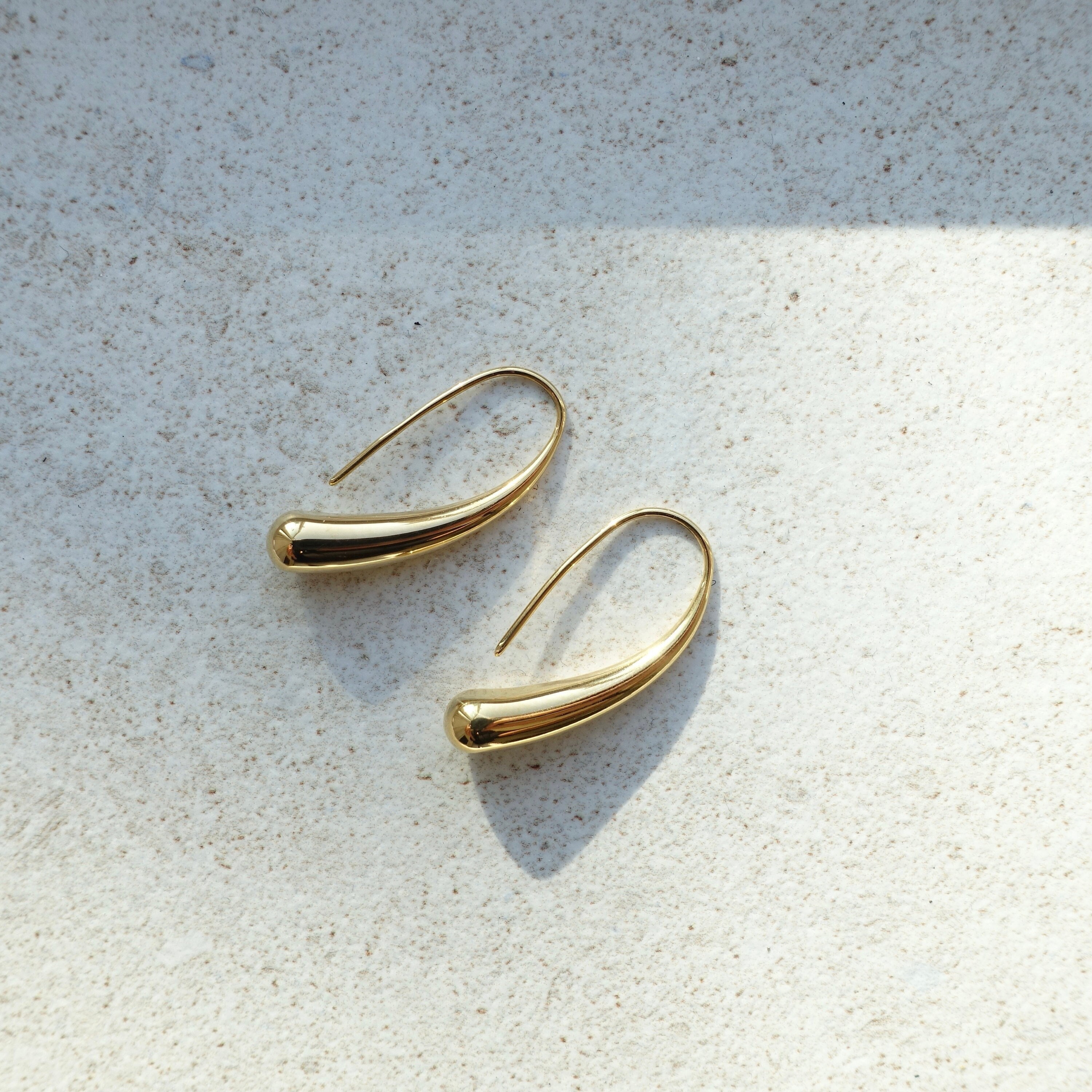 18K Gold Waterdrop Earrings Waterdrop Hook Earrings Etsy UK