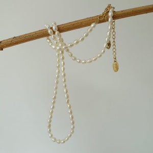 Collier ras du cou avec perles d'eau douce Petit collier de perles naturelles Collier de perles réglable Perles de qualité supérieure AAAA image 4