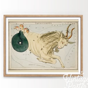 Cadeau astrologie Capricorne, anniversaire Capricorne, impression horoscope, art du zodiaque, anniversaire décembre janvier, constellation, cadeau Capricorne