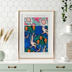 Colorful Wall Art, Floral design, Emile Alain Seguy, Art nouveau, Art Deco, Vintage Flower, Girls Bedroom Decor, Retro Poster, Gift Idea 2
