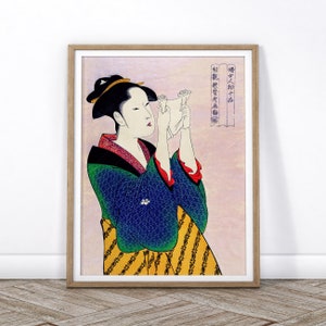 Kitagawa Utamaro Japanese artist, ukiyo-e woodblock prints Retro Art Geisha Geiko paining Retro wall art