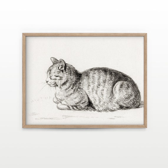 Vintage Cat Portrait Print: Pet Wall Art