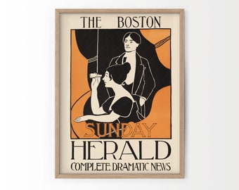 vintage New York Sunday Herald Covers, Couvertures de journaux, Retro Prints, vintage Magazine, Fashion Print, Art for Home, Woman Ladies Art