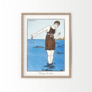 Vintage Fashion Poster, French Fashion Print, Art Nouveau poster, George Barbier Art, Parisian style, Barbier L&#39;Air poster, Art Deco print